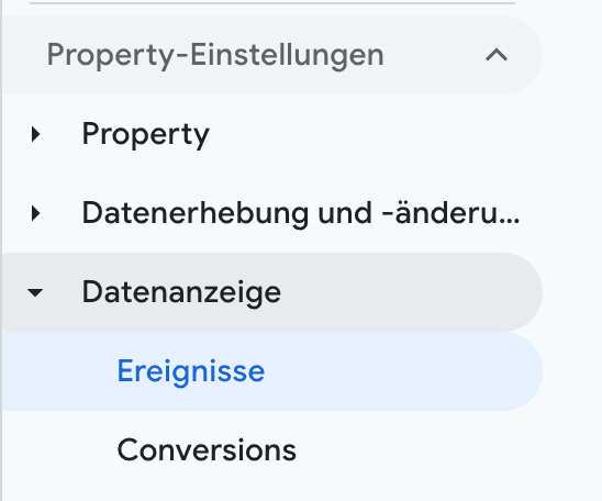 Admin-Bereich in Google Analytics 4