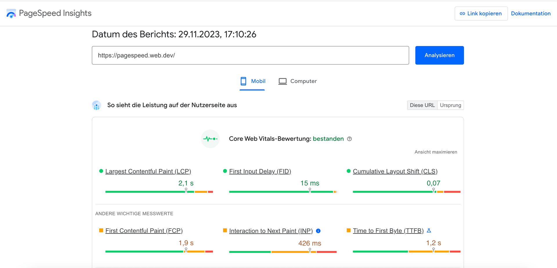 PageSpeed Insights Report